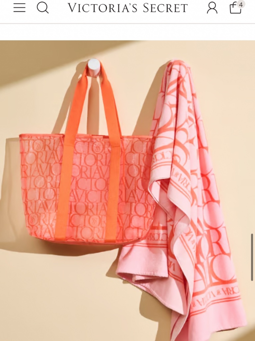 🔥 Victoria's Secret Mesh Beach Tote Bag & Towel Set - Brand New